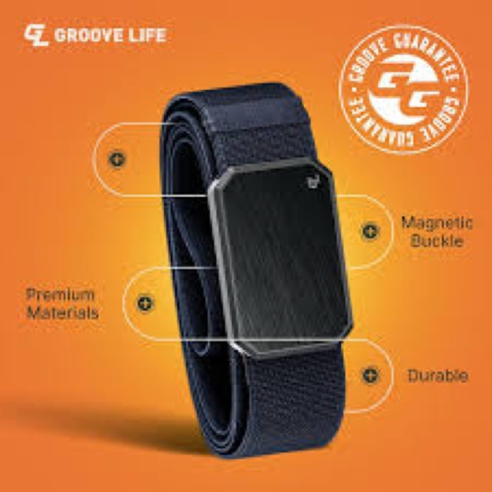 GROOVE Men’s Magnetic Buckle Belt, ONE SIZE, Color: Black with brown buckle, NWT - Picture 4 of 11